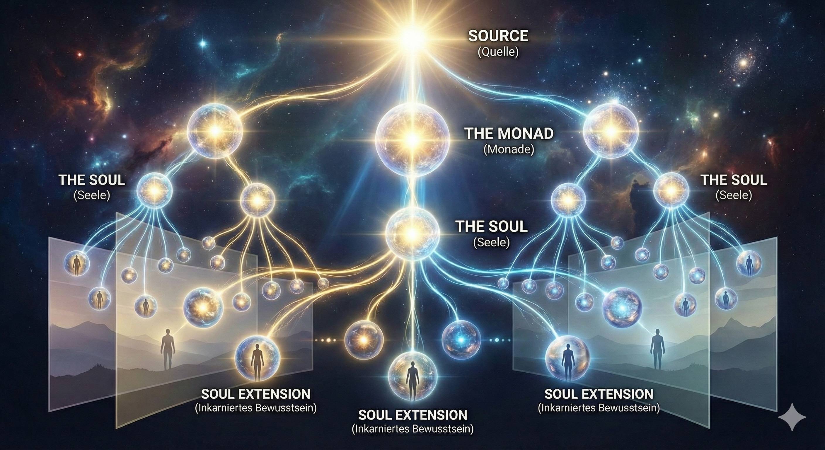 Darstellung von Source, Monad und Seele